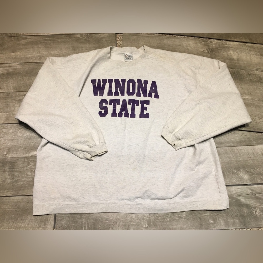 Winona State Warriors College University Sweatshirt Pullover Jumper Vintage XXL